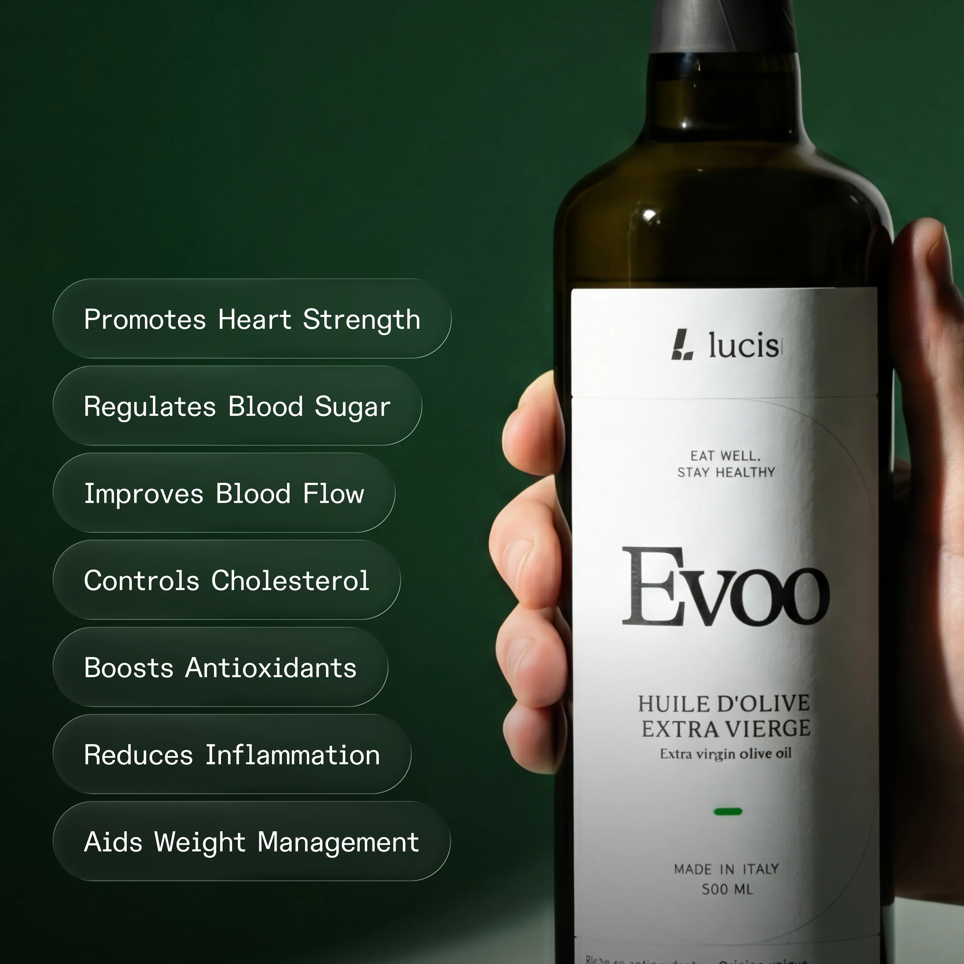 EVOO100 olive oil bottle
