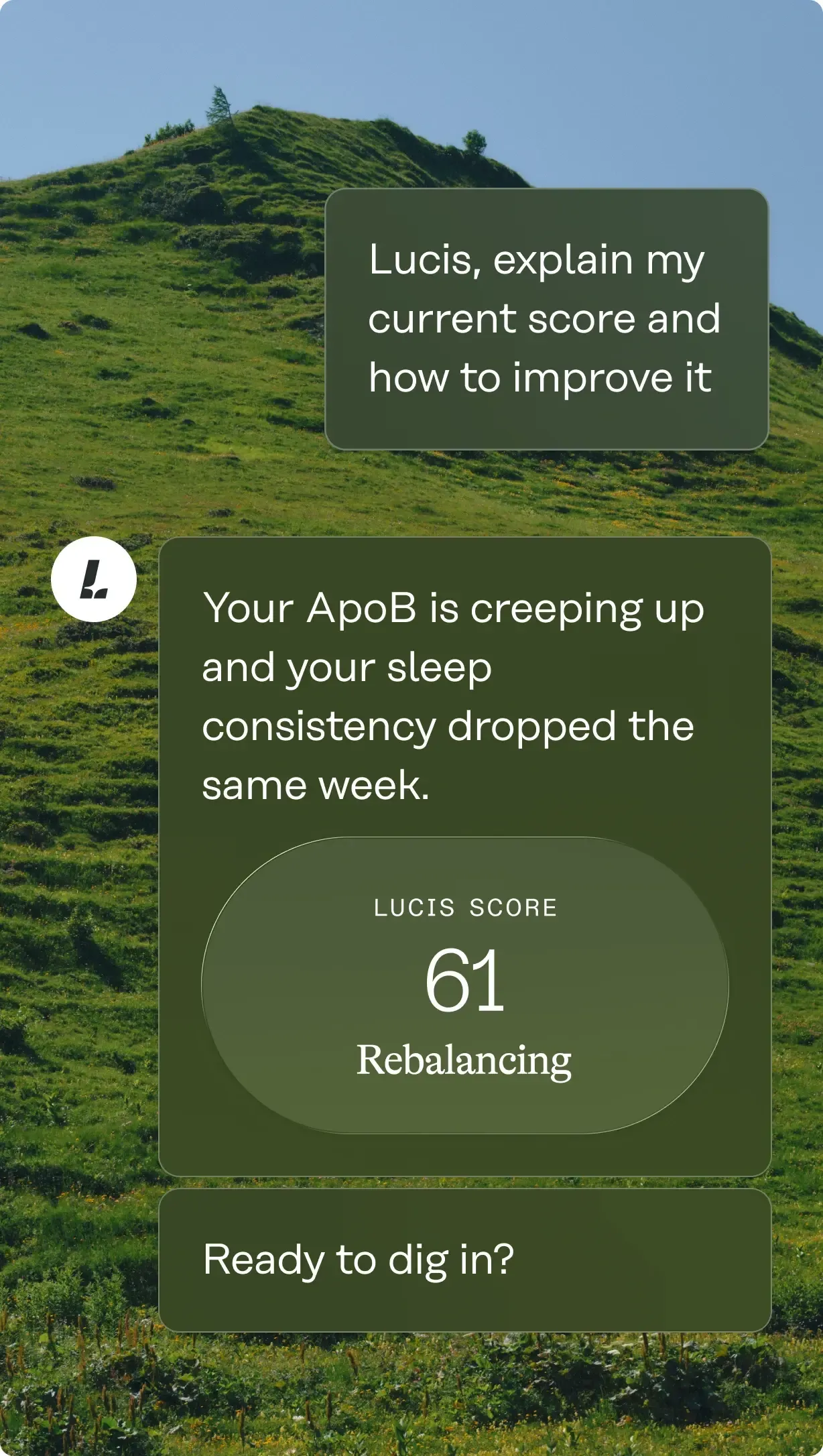 Data hub with your biology results and your wearables