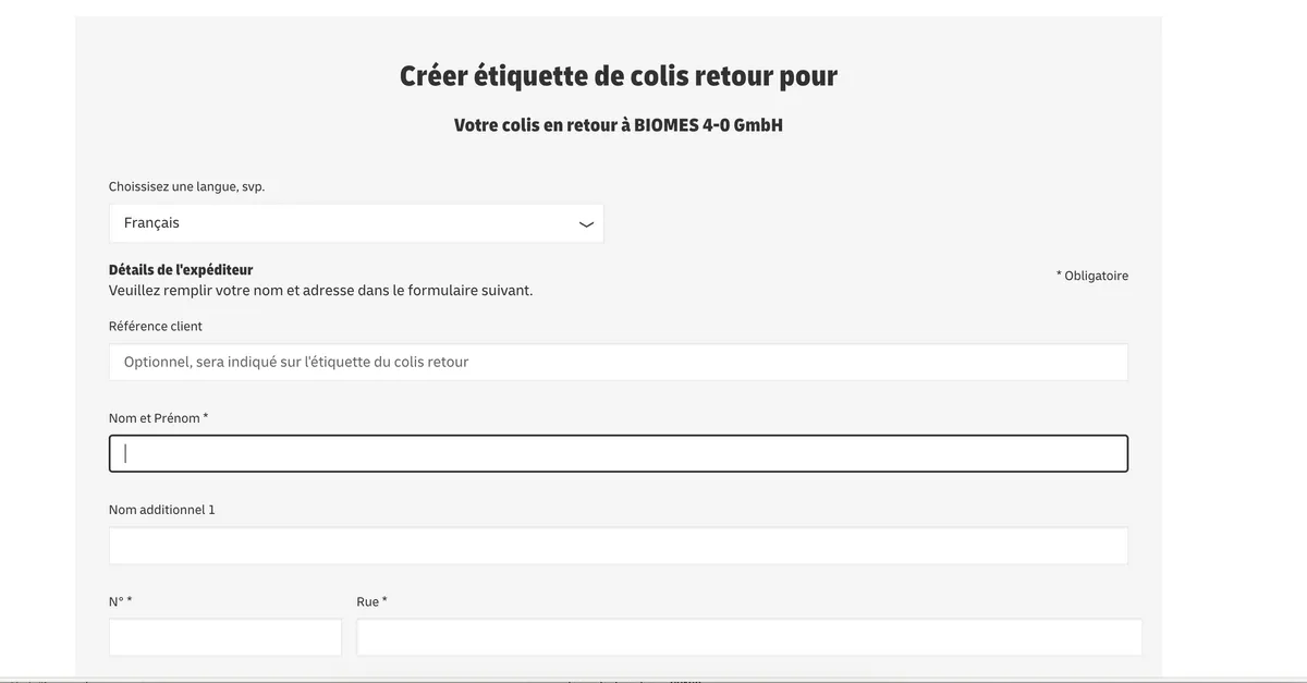 Étiquette d'expédition prépayée