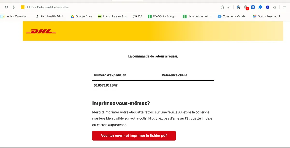 Détails d'expédition